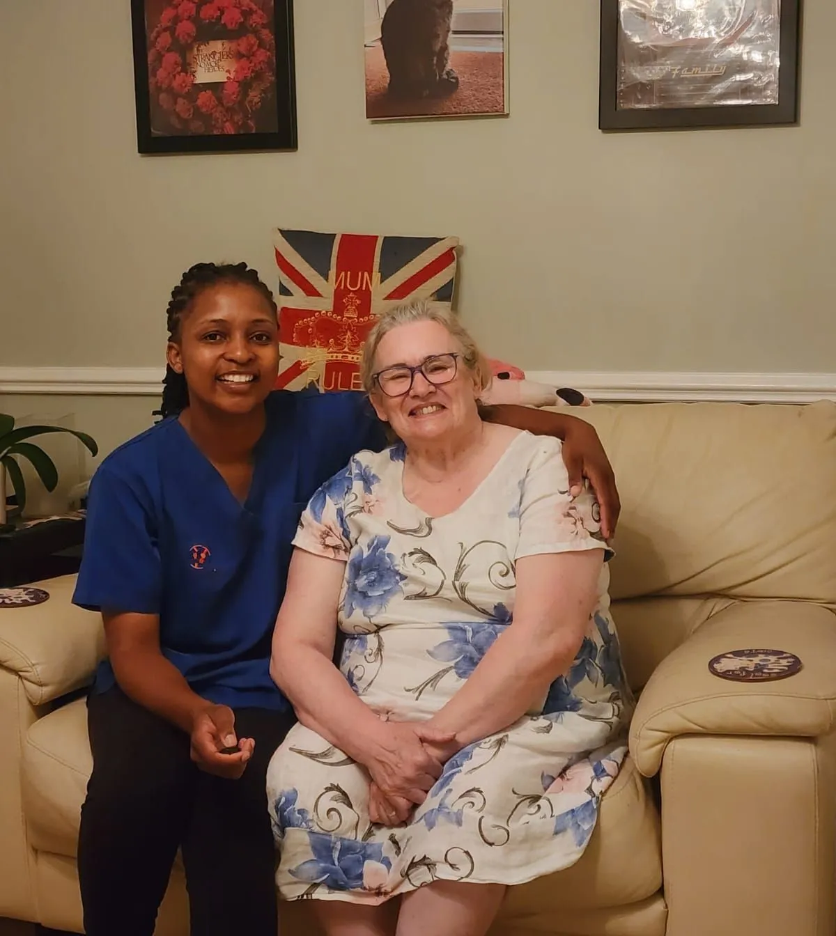 TKS Staffing care coordinator carrying out a free home care assessment with a client and her daughter in Derby